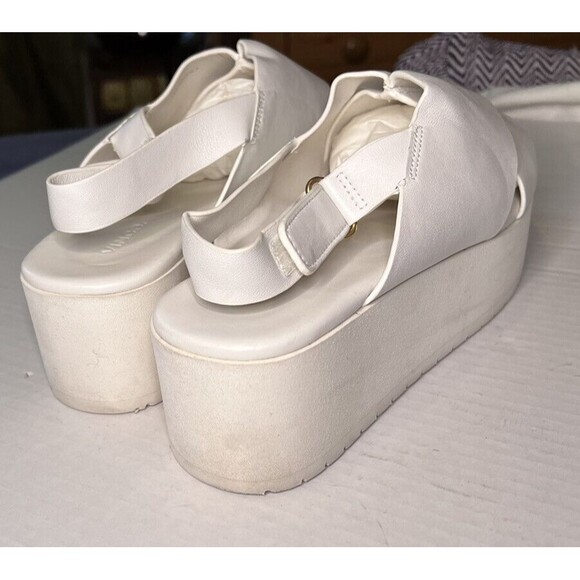 Vince Jenaya White Leather 2 in. Platform Sling Back Sandals US 9.5 Eur 39.5 - Picture 4 of 7